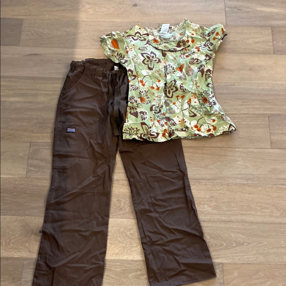 Brown Women's Scrub Set
